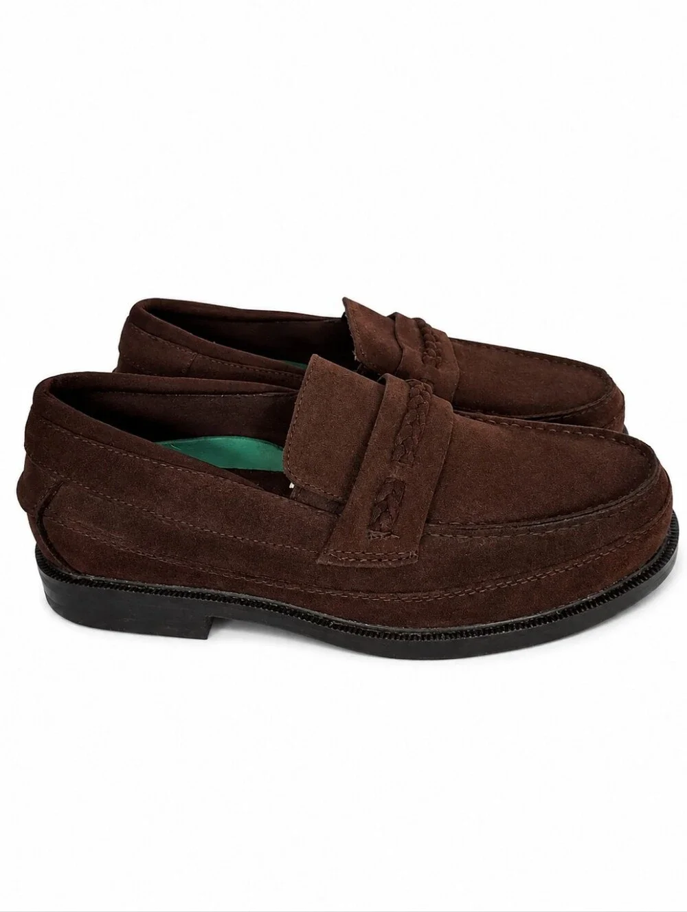 Dr. Scholl’s Men’s 10 EEE Brown Suede Penny Loafers Extra Wide Moc Toe